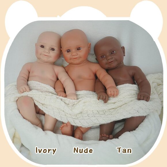 19.88inch Realistic Full Body Silicone Open Eyes Newborn Emma-tan Baby Girl - Picture 6 of 6
